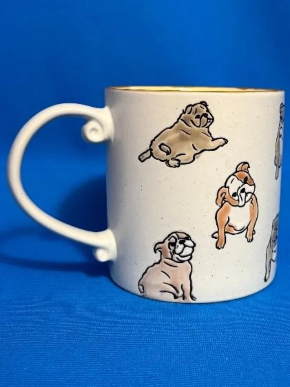 NEW ENGLISH BULLDOG & PAW PRINT GORGEOUS & ADORABLE 21 OZ / 21 OUNCES MUG / CUP